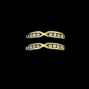 14K Gold Diamonds Inset in Double Band Ring .24ctw